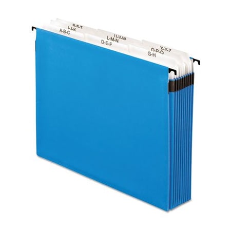 Tops Business Forms Pendaflex, SUREHOOK NINE-SECTION HANGING FOLDER, LETTER SIZE, 8 DIVIDERS, 1/5-CUT TAB, BLUE 59225